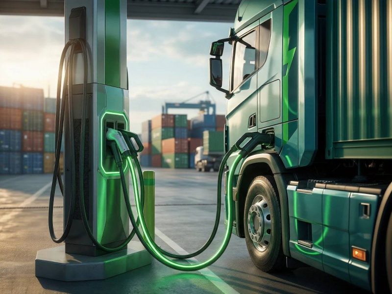 Heavy-duty EV charging infrastructure for electric trucks and logistics hubs.